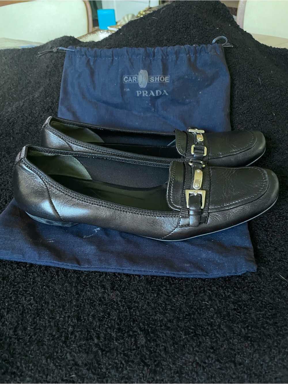 PRADA Car Shoe Black Flats with Dust Bag - Picture 8 of 12